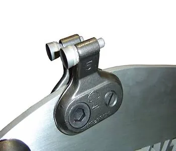 Greenteeth tooth and pocket mounted on a stump grinder wheel